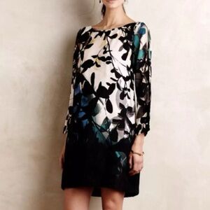 Anthropologie Maeve Shaded Garden Shift Dress with Open Sleeves